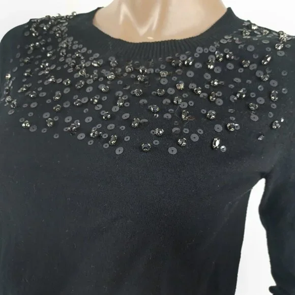 EXPRESS Sweater Pull Over Jewel & Sequin S - Picture 1 of 3